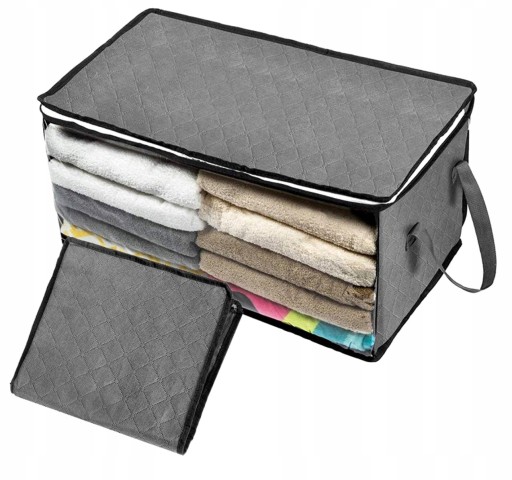 Veľký organizér box, taška na posteľnú bielizeň, oblečenie, deka, XL, pevná