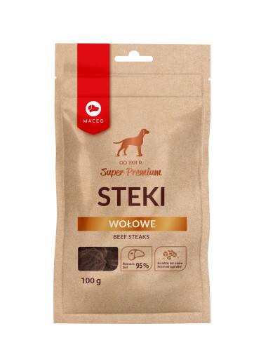 MACED BEEF STEAKS 100g pochúťka pre psov