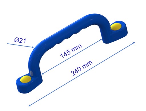 SLNKO - IHRISKO RÚČKY 240 mm - 2 ks S MODRÝMI SKRUTKAMI ÁNO