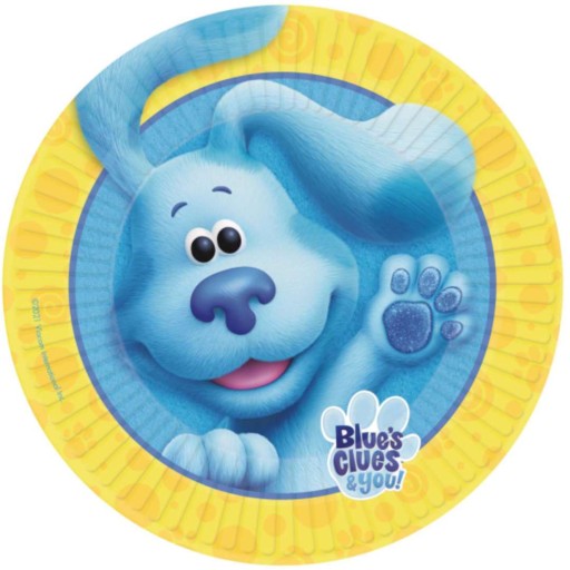 BLUES CLUES papierové TANIERE modré x8