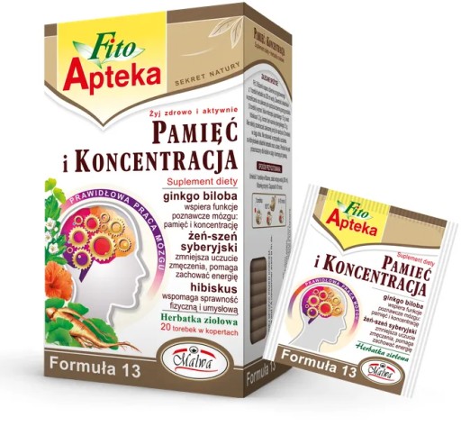 Fito LEKÁREŇ Čaj PAMÄŤ A KONCENTRÁCIA 20TB 40g