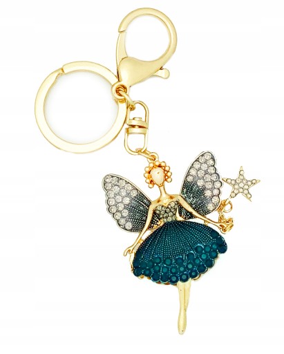 KĽÚČENKA Fairy Ballerina Black Gold Zirkóny