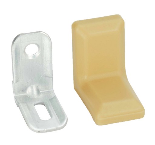 Kovový uholník fi4 hnedý/buk + plast, 4 ks.