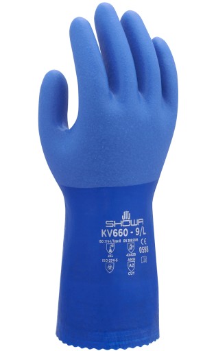 Olejovzdorné rukavice potiahnuté PVC SHOWA 660 r.11