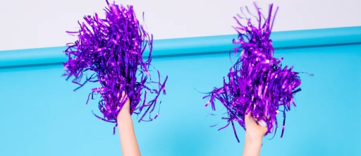 Fialové pom poms CHEERLEADER CHEERLEADER 2 kusy