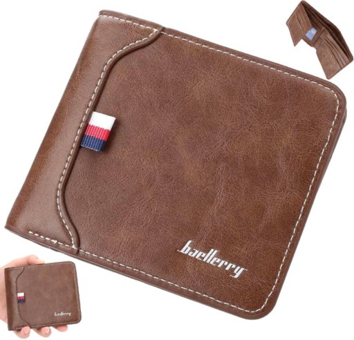 Pánska hnedá kožená peňaženka, elegantná, malá