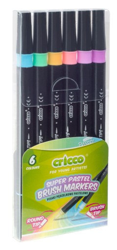OBOUSTRANNÉ CRICCO pastelové štetcové perá x 6