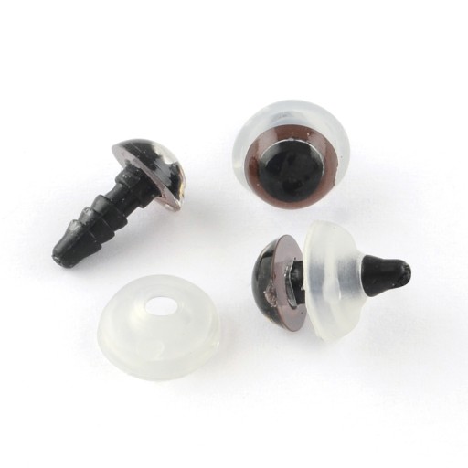 Bezpečnostné oká so závitom a objímkami, na hračky, plastové, 8 mm, 40ks