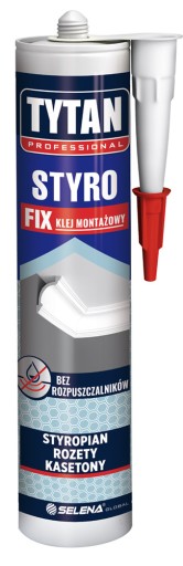 Montážne lepidlo na polystyrén, 290ml, biely Tytan