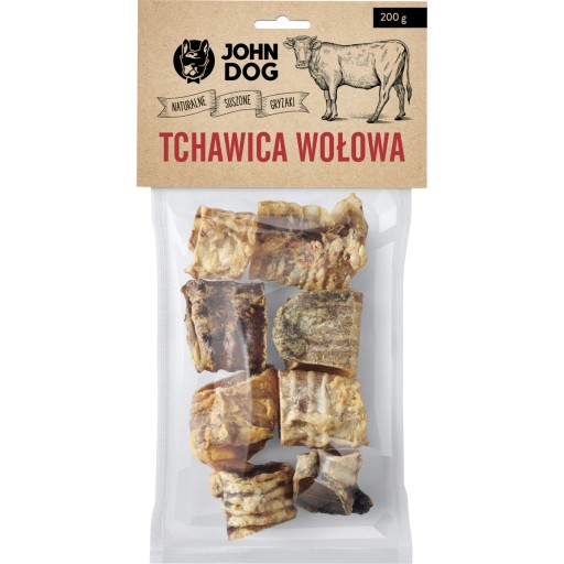 John Dog sušená maškrta, rezaná hovädzia trachea, 200g