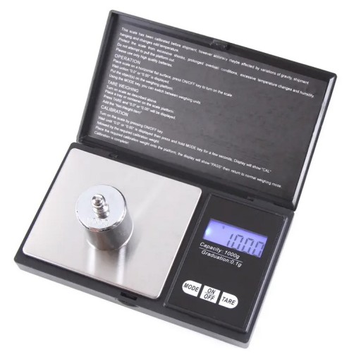 Presná mini váha na šperky 0,01 - 200g LCD podsvietenie 2xAAA čierna