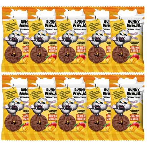 BUNNY ovocný snack pre deti jablkový slimák mango sada 10x 15g