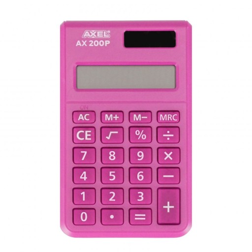 AXEL AX-200P vrecková školská kancelárska kalkulačka ružová