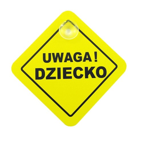 Nálepka s nápisom POZOR DIEŤA v aute na prísavkách