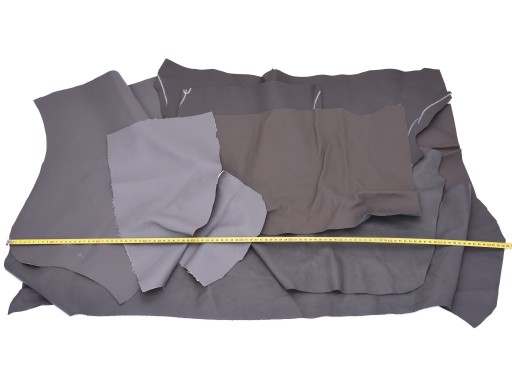 SIVÁ ZRNÁ TALIANSKÁ KOŽA VEĽMI VEĽKÉ KUSY 1kg SUPER KVALITA VARIUS