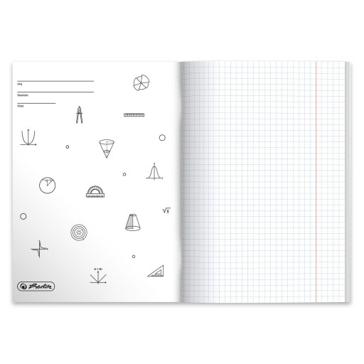 Zápisník A5 so 60 štvorcovými stranami s matematickým cheat sheet