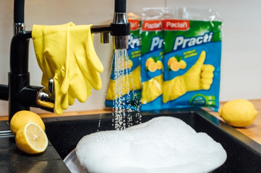 Gumené rukavice s vôňou Paclan Lemon, veľkosť L