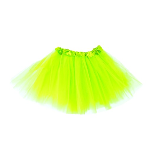 Tylová tutu sukňa pre dievčatá, limetkovo zelená, 30 cm
