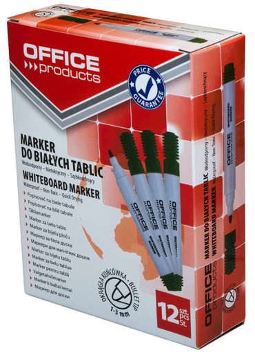 Office Products zelený za sucha stierateľný popisovač na biele tabule, okrúhly