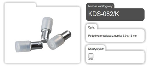 PODPORKA KOVOVÁ PODPORKA S GUMOU 100 KS 5,0X16MM KDS-082/K AMIX