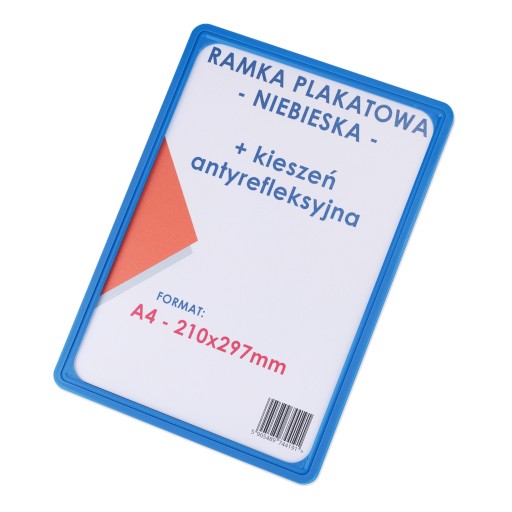A4 MODRÝ RÁM NA PLAKÁT + UNIVERZÁLNE VRECKO NA PLAKÁT - A4