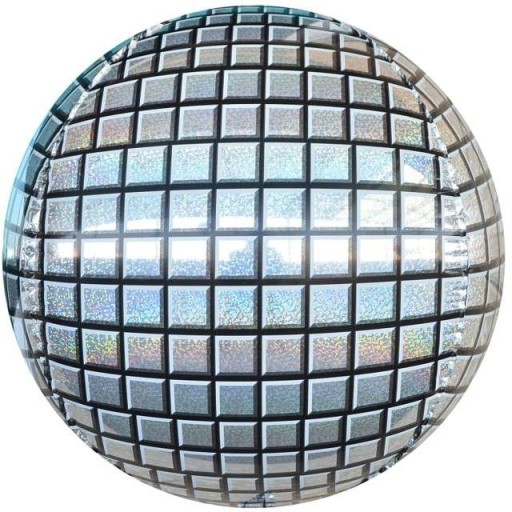 Fóliový BALÓN DISCO GALE 80. roky holografické STRIEBORNÉ