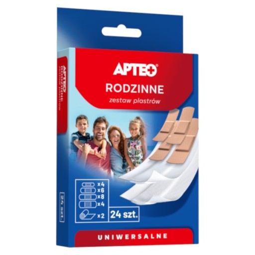 Apteo sada univerzálnych náplastí, 24 kusov