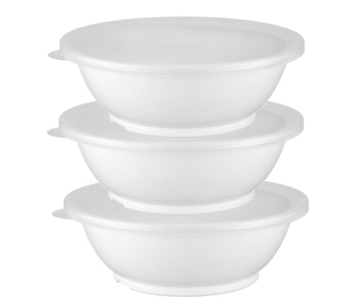 GASTRO MISKA NA ŠALÁT BIELA PLASTOVÁ 18CM HRUBÉ viečko