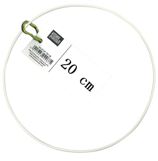Kovová obruč 20 cm biele koliesko lapača snov