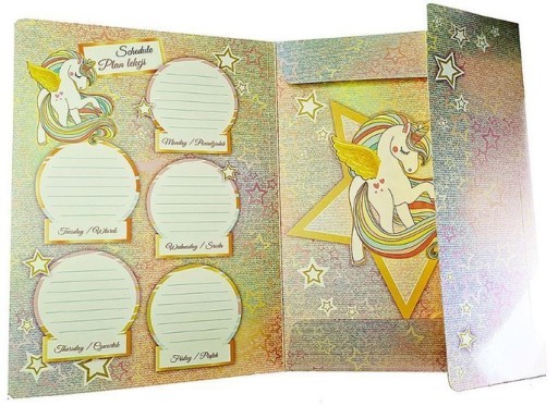 Školské leporelo A4 s gumičkou pre deti PAPIEROVÉ skladačky UNICORN STARPAK