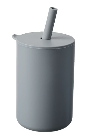 Silikónový pohár so slamkou na učenie sa piť, 175 ml