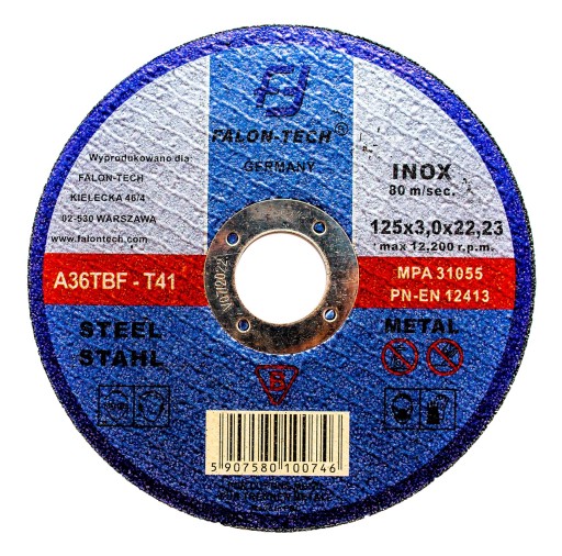 KOVOVÉ REZNÉ KOTOUČE 125x3,0 INOX FT