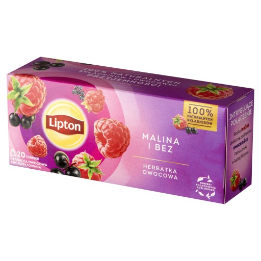 Lipton Malina a Baza expres ovocný čaj 20 sáčkov 32g
