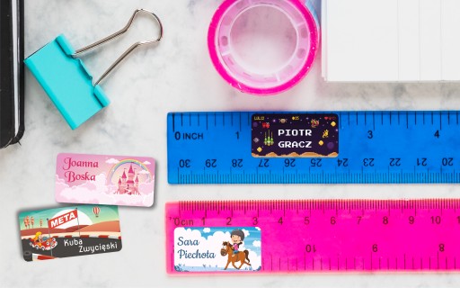 Nálepky s menovkami, personalizovaná potlač, 27 ks