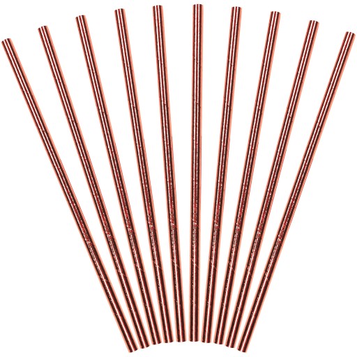 Papierové slamky 19,5 cm 10 ks Rose Gold 019R