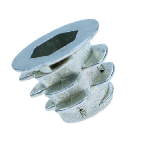 Oceľová nábytková vložka 100x M6 x 10 mm skrutkovaná do dreva, typ DC