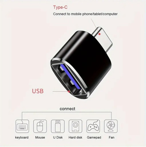 5-balenie adaptéra USB C na USB Thunderbolt 3 na USB 3.0 OTG, čierny