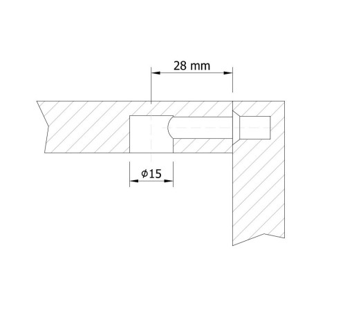 10 x 28 mm Nábytkový konektor Excentrický M6 Hitch
