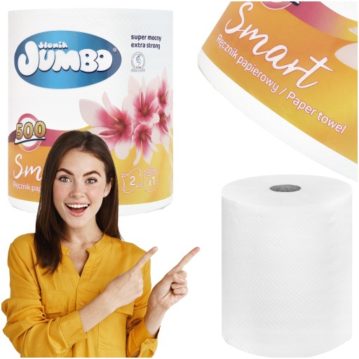 JUMBO 2-VRSTVOVÁ PAPIEROVÁ UTERÁK, BIELA, ABSORPČNÁ, ČISTITEĽNÁ PAPIEROVÁ ROLKA