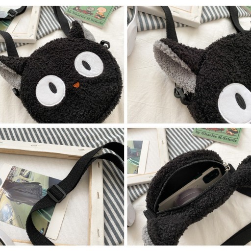 TAŠKA BLACK CAT, ČIERNA KOŽUŠINA, pre dámske dievčatá