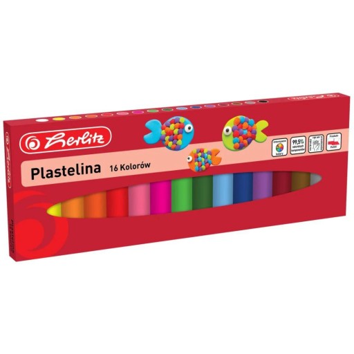 Plastelína Herlitz, 16 intenzívnych farieb, bezpečná a ľahko modelovateľná