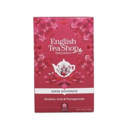 Anglický čajovňa Rooibos, Bio čaj z granátového jablka Acai 20 vrecúšok