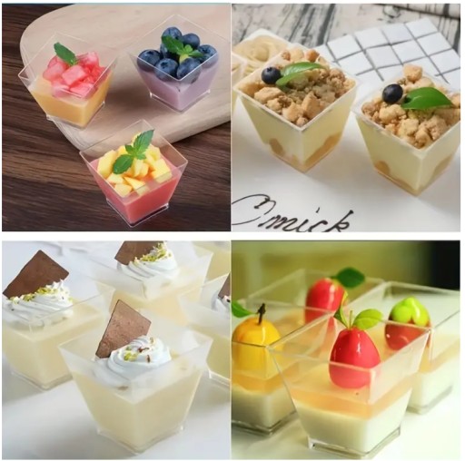 SPACE poháre 1 nádoba na občerstvenie FINGERFOOD dezerty 90ml 24 ks