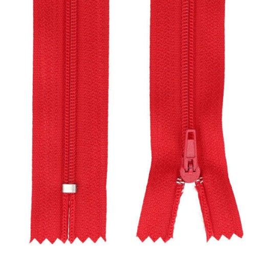 ŠPIRÁLOVÝ Zips #3 TENKÝ - 18 CM - ČERVENÝ