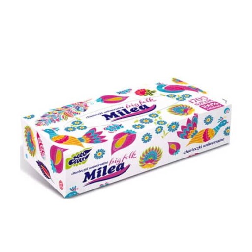 Papierové vreckovky Milea, krabička, 170 ks.