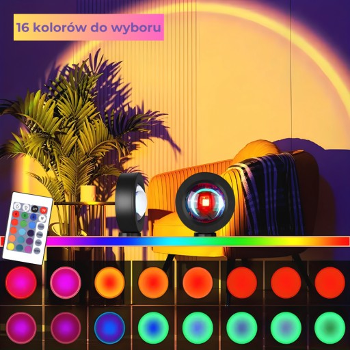 ZÁPAD SLNKA PROJEKTOROVÁ LAMPA VIACFAREBNÁ RGB LED NOčná nálada