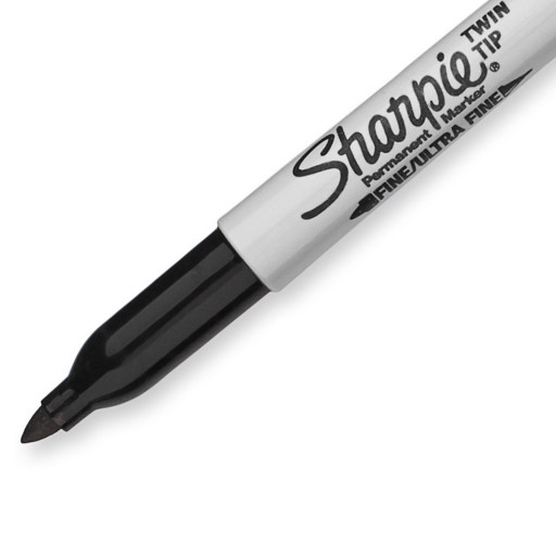 Sharpie Marker obojstranný čierny permanentný vodotesný tenký hrubý