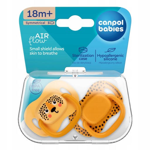CANPOL SILIKÓNOVÝ SYMETRICKÝ BABIESBOO cumlík 18m+ 2ks