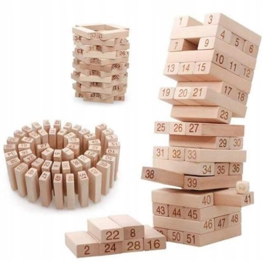 Drevená veža puzzle číselná kocka hra