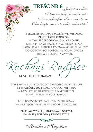 Žiadosť o požehnanie rodičov – pozvánka